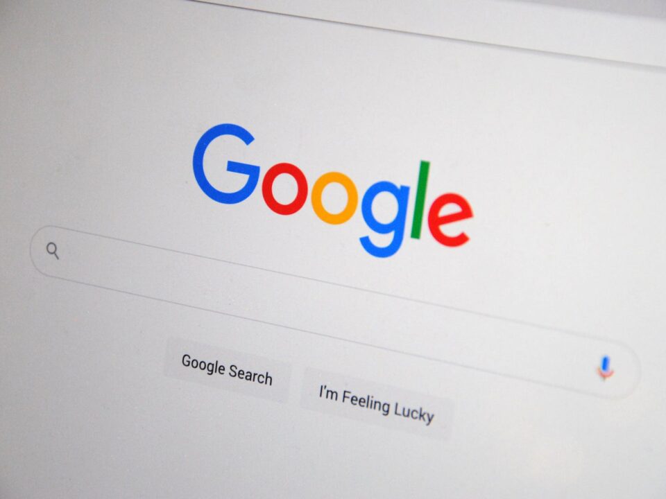 google search engine on screen